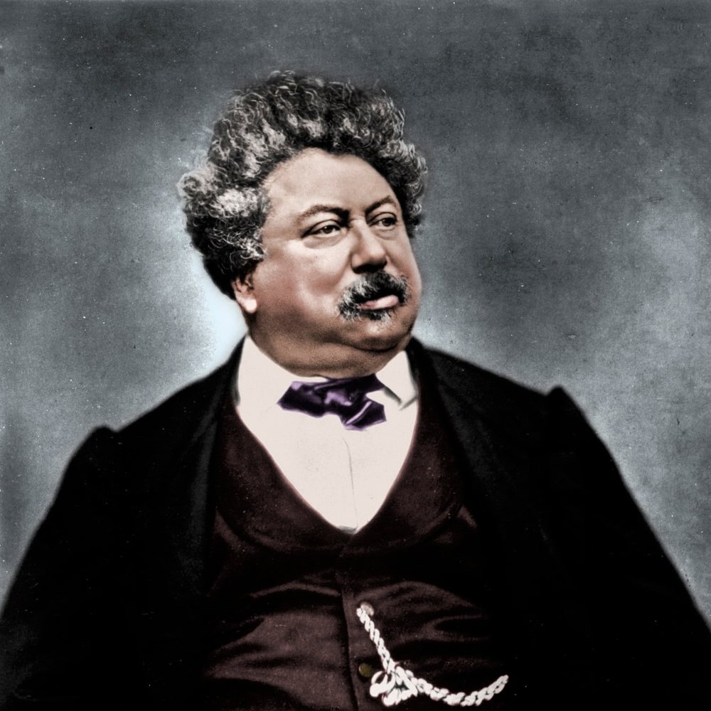 Portrait d’Alexandre Dumas père, célèbre écrivain français auteur des Trois Mousquetaires et du Comte de Monte-Cristo.